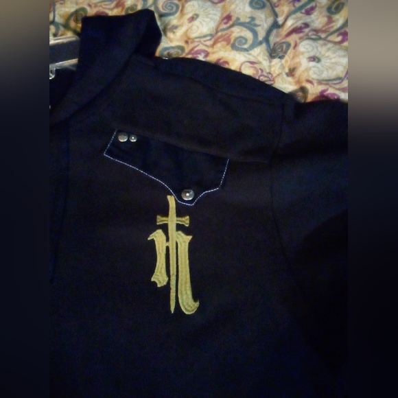 Nostic Gothic Graphic Embroidered Studded Hoodie Jacket Men's 3XL (?) Black NWT - Picture 5 of 12